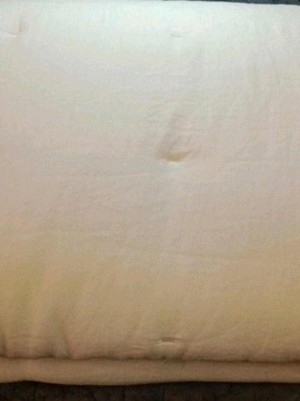 Pottery Barn Belgian Flax Linen Comforter Queen White STAIN